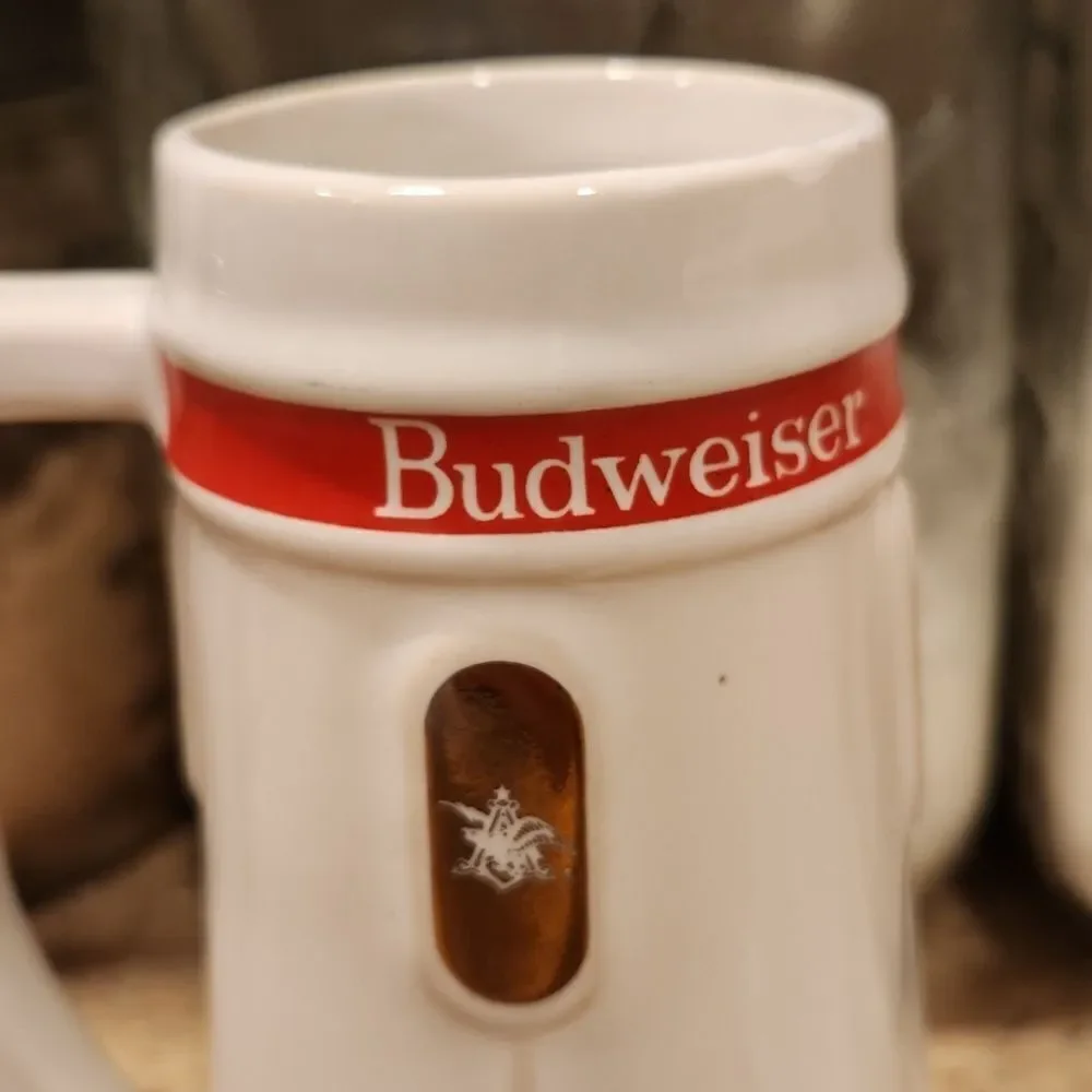 Vintage Budweiser Anheiser Busch Beer Steins Set of 2 12 oz.